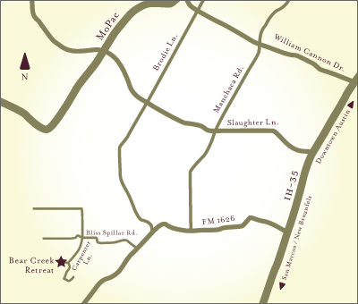 Map to Bear Creek Retreat